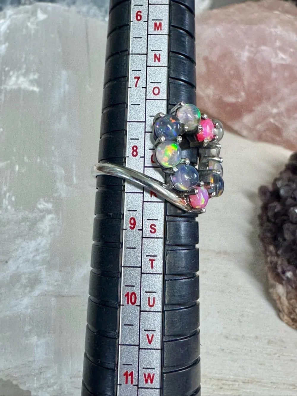 Balloon Opal Multicolour Heart Statement Ring set in Sterling Silver - Picture 6 of 7